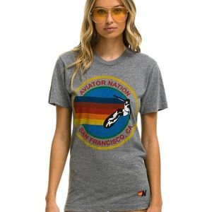 AVIATOR NATION SAN FRANCISCO TEE - HEATHER GREY